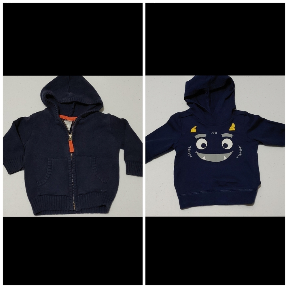 Carter's 6m pullover hoodie & zip up sweater